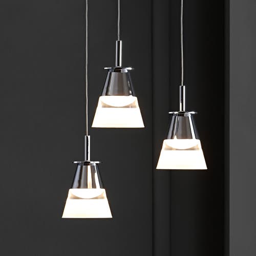 Jonathan Y Alain 3-light Adjustable Cascading Metal Integrated Cluster Led Pendant In Silver