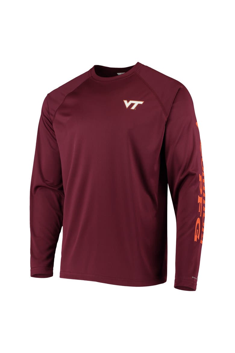 Men's Columbia Maroon Virginia Tech Hokies Terminal Tackle Omni-Shade Raglan Long Sleeve T-Shirt, Alternate, color, Maroon
