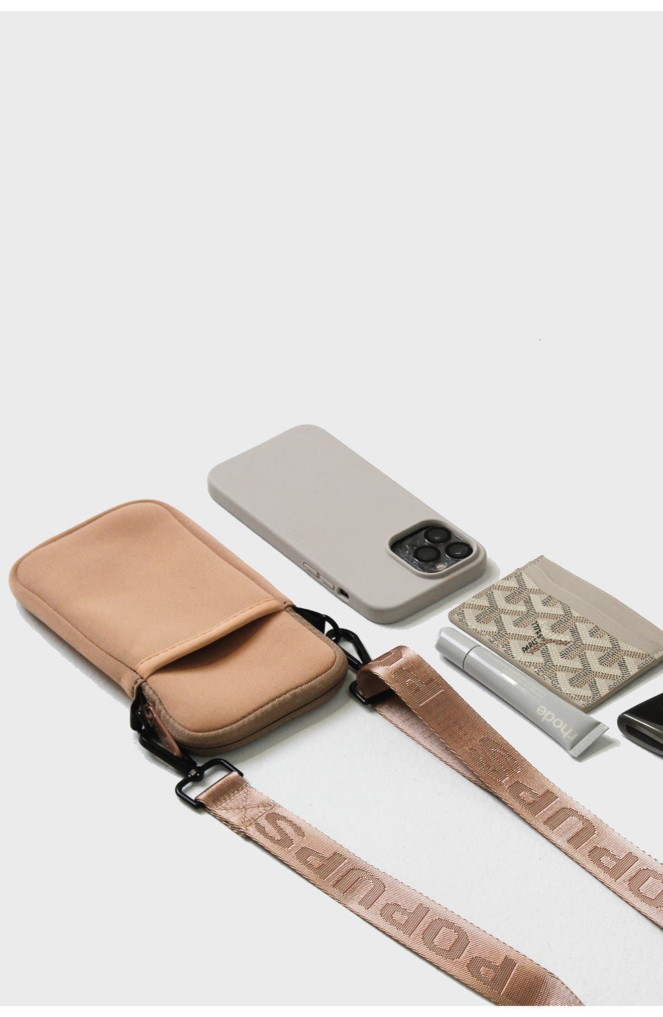 Water Resistant Phone Crossbody Bag, Alternate, color, BEIGE