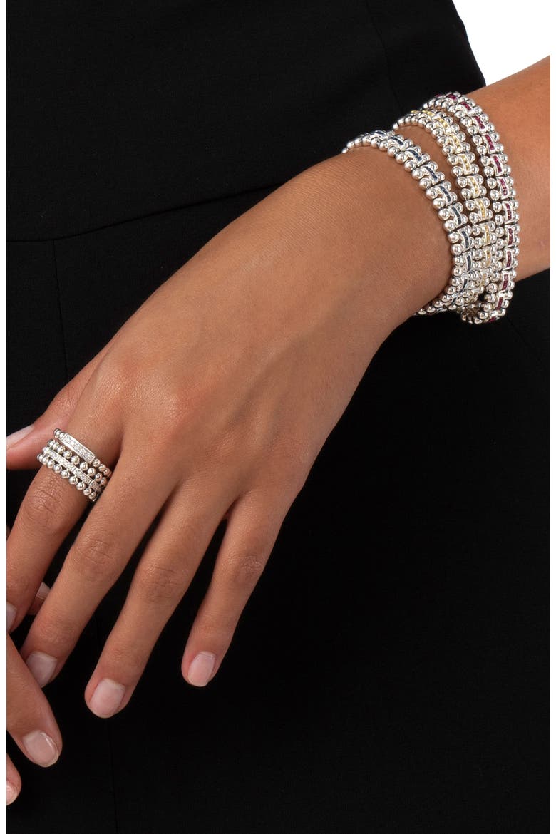Caviar Spark Link Bracelet, Alternate, color, SILVER