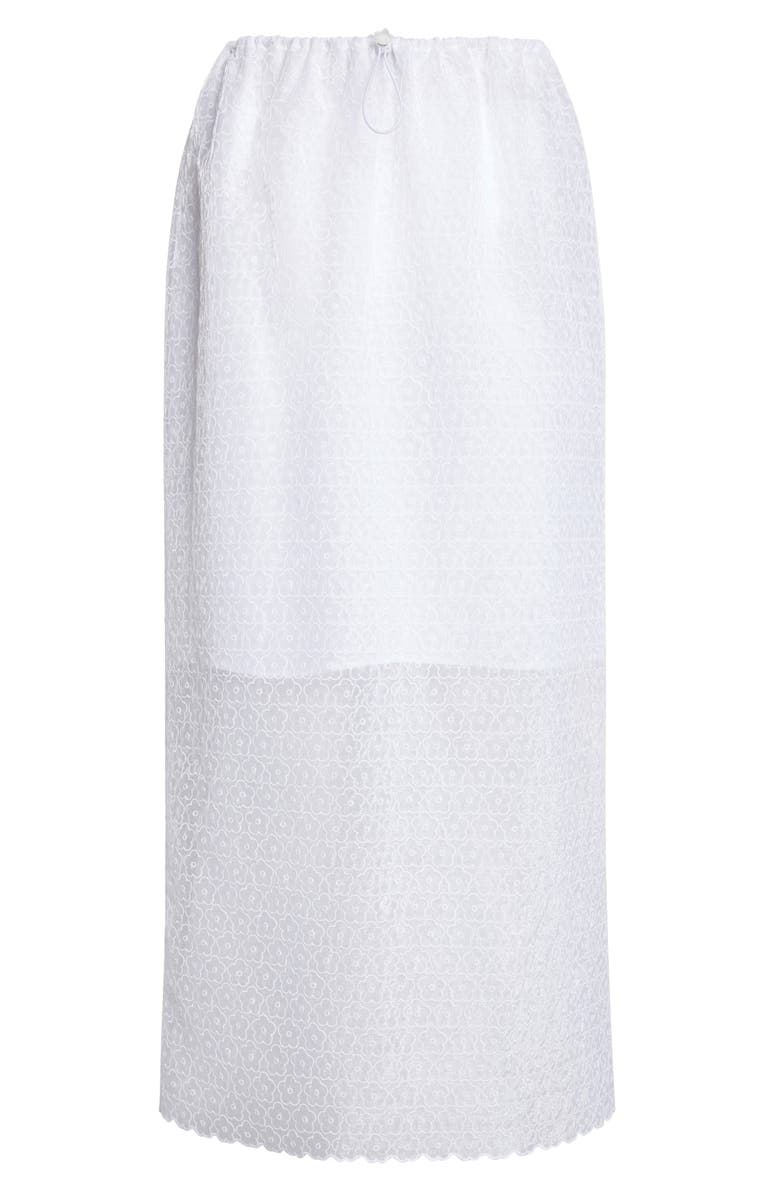Cecilie Bahnsen Donna Windflower Embroidered Organza Midi Skirt, Alternate, color, White