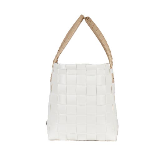 Handed By Paris Whites Recycled Tote Bag In White/sahara Sand