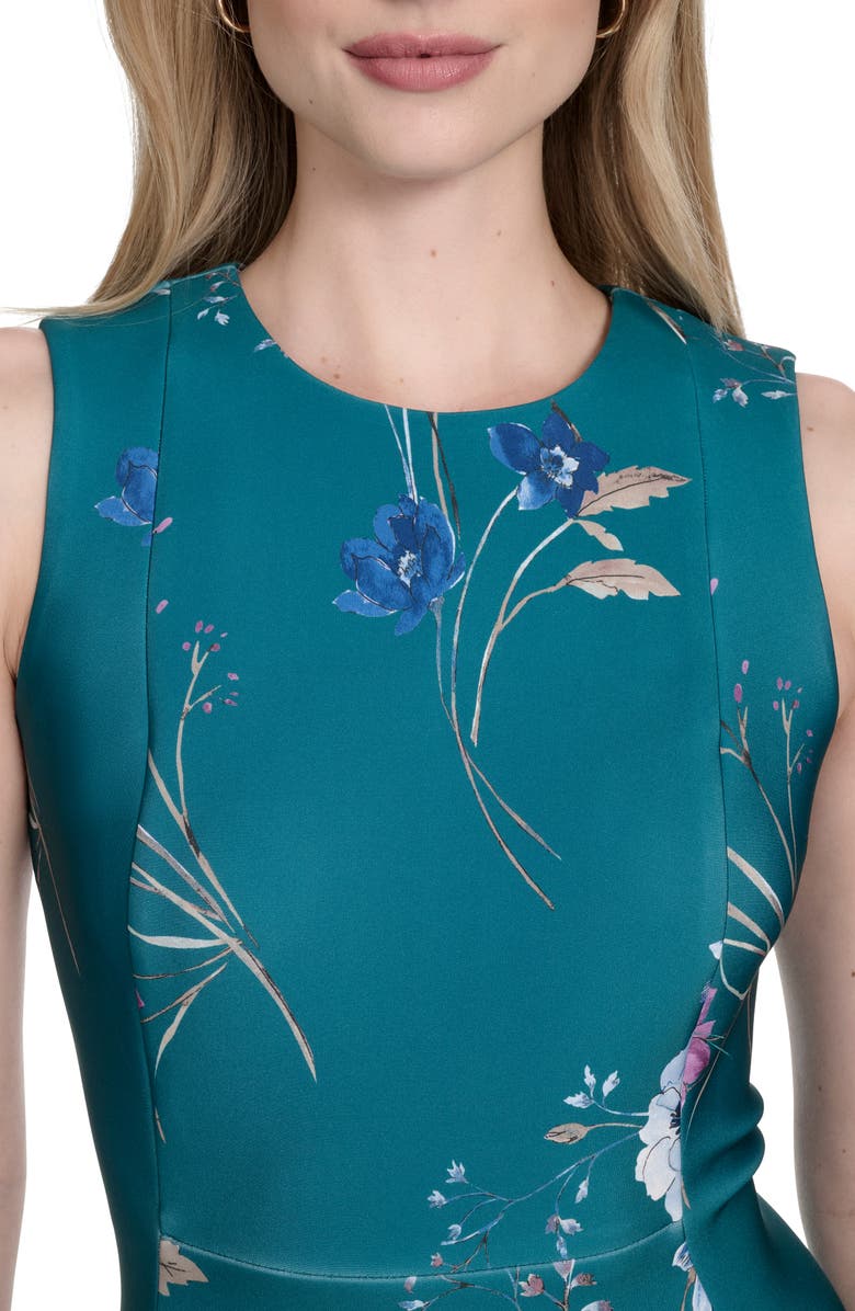 Calvin Klein Floral Sleeveless Fit & Flare Midi Dress, Alternate, color, Sequoia Multi