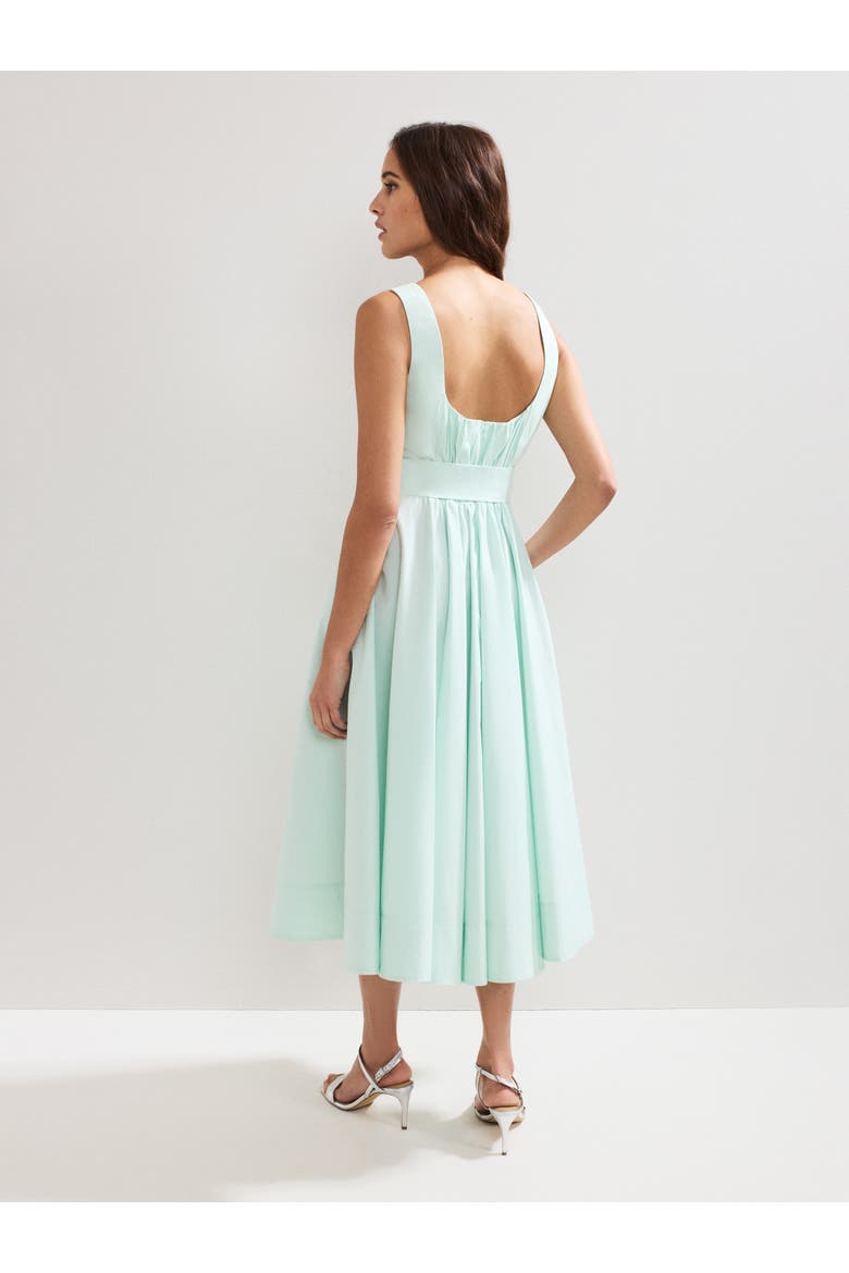Melinda Cotton Tie Midi Dress, Alternate, color, Pale Green