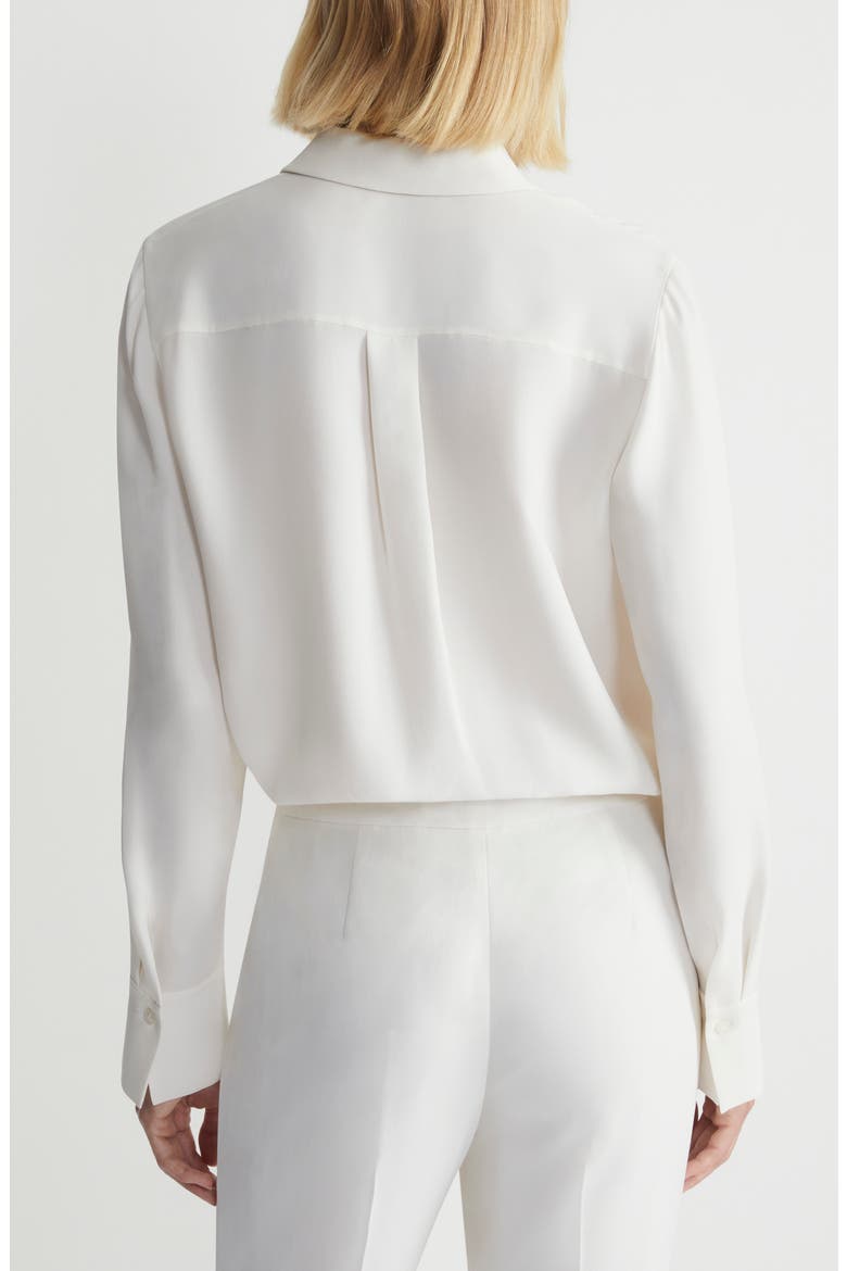 Scottie Silk Button-Up Blouse, Alternate, color, CLOUD