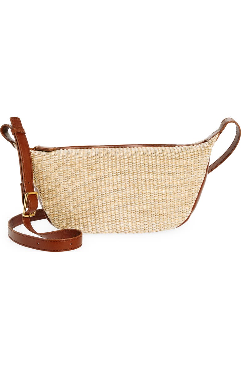 Madewell The Sling Raffia & Leather Crossbody Bag, Main, color,