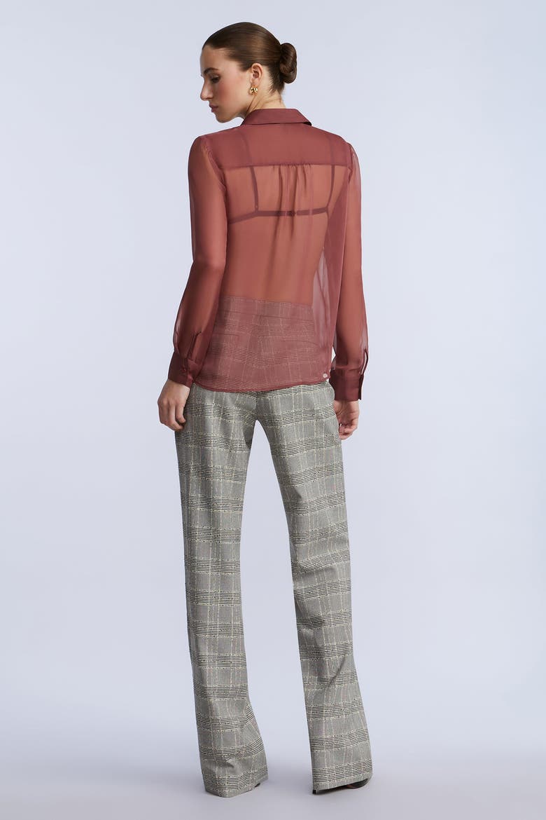 Chiffon Button Down, Alternate, color, Renaissance Rose