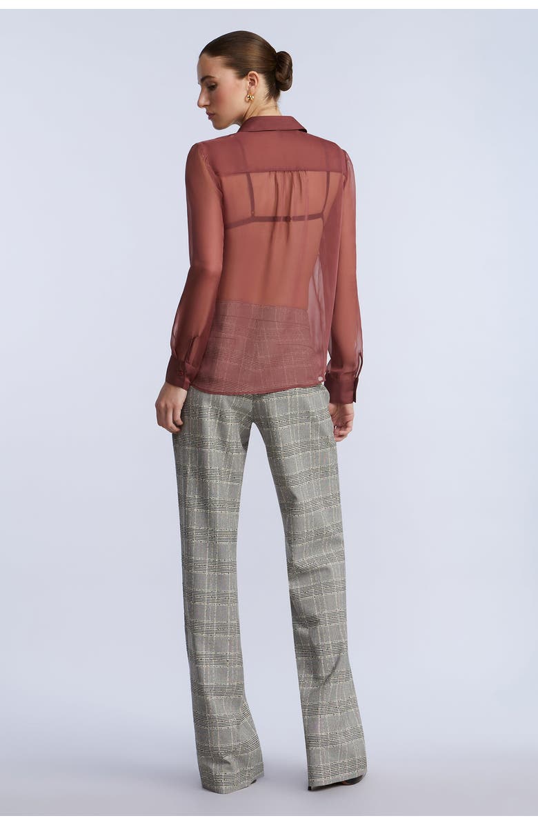 BCBGMAXAZRIA Chiffon Button Down, Alternate, color, Renaissance Rose