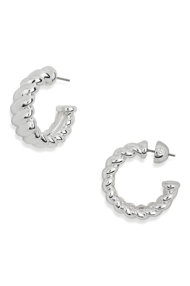 So Twisted Hoop Earrings, Main, color, SILVER