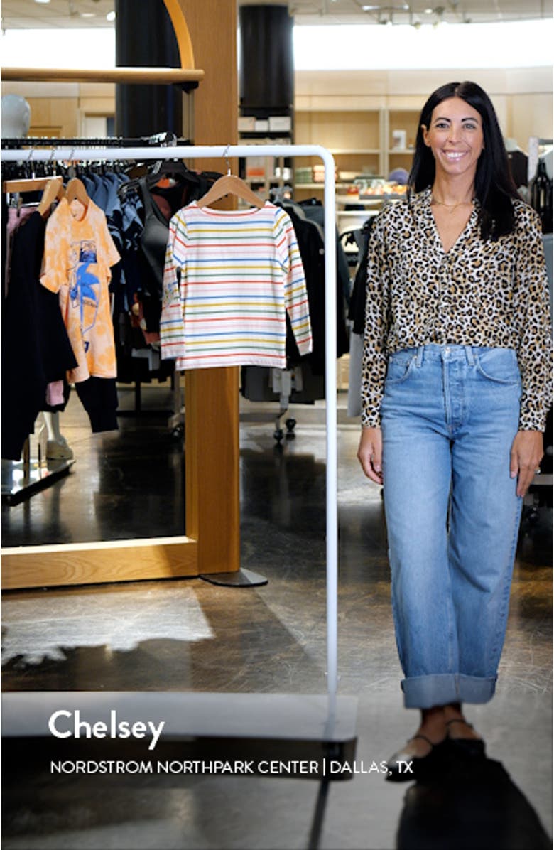 Kids' Ella Breton Stripe Elbow Patch Long Sleeve Cotton T-Shirt, sales video thumbnail