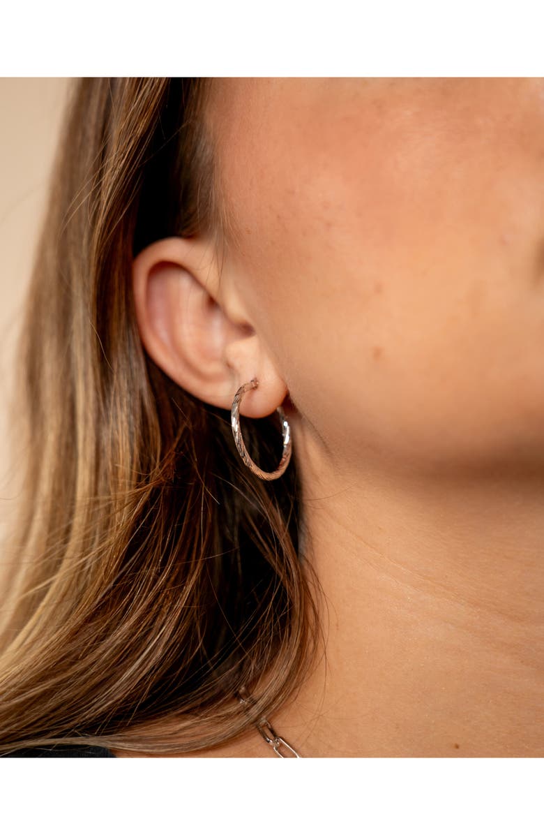 Sterling Forever Anita Hoop Earrings, Alternate, color, Silver