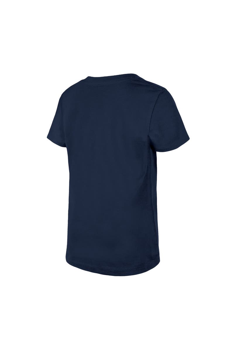 New Era Girls Youth New Era Navy Dallas Cowboys Reverse Sequin V-Neck T-Shirt, Alternate, color,