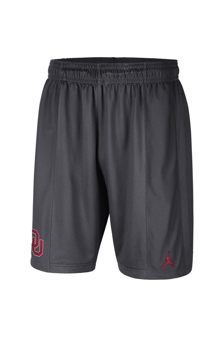 Men's Jordan Brand Anthracite Oklahoma Sooners Performance Knit Shorts, Alternate, color, Anthracite