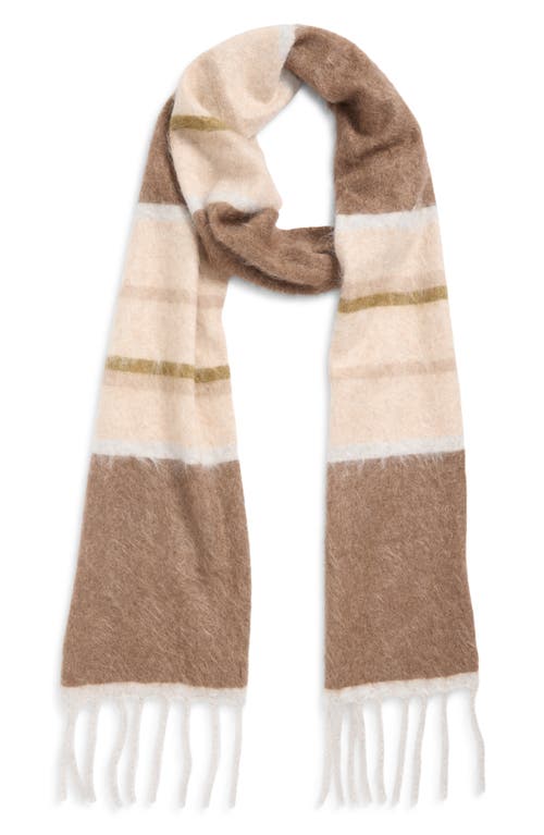Nordstrom Brushed Cashmere Scarf In Brown