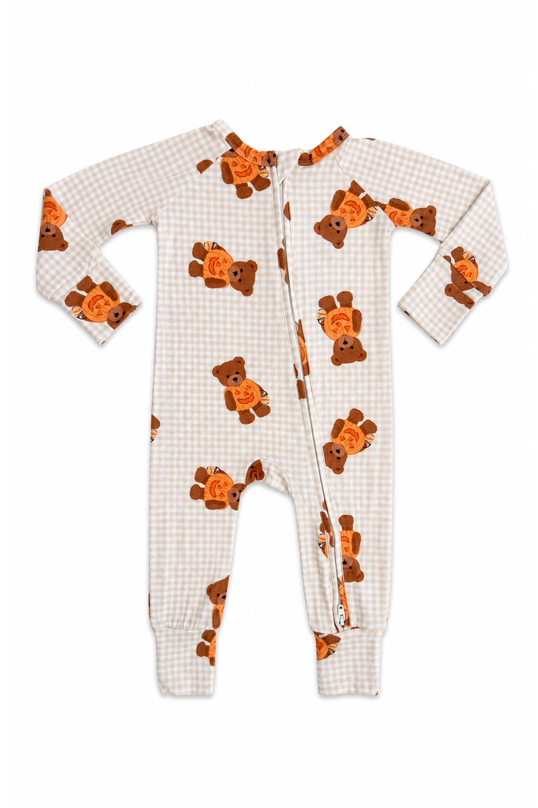 Little Boo Bear Gingham Romper, Main, color, Gingham Little Boo Bear