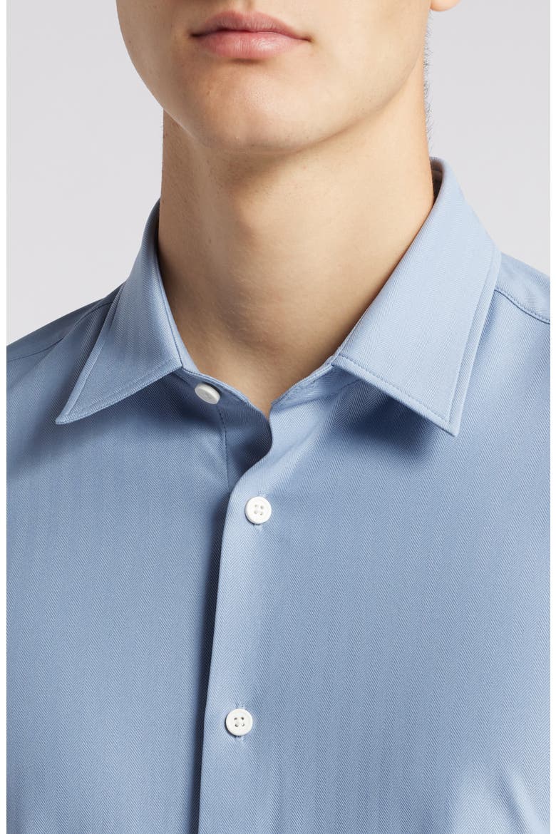 Roan Slim Fit Solid Stretch Button-Up Shirt, Alternate, color, OPEN BLUE