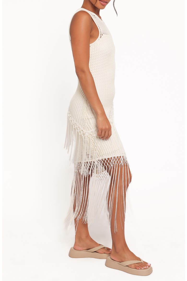 Adella Open Stitch Sleeveless Midi Dress, Alternate, color, NATURAL