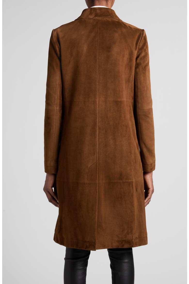 Suede Mac Coat, Alternate, color, LAND BROWN