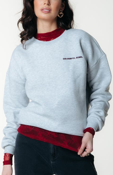 CR Round Flower Dropped Shoulder Sweat