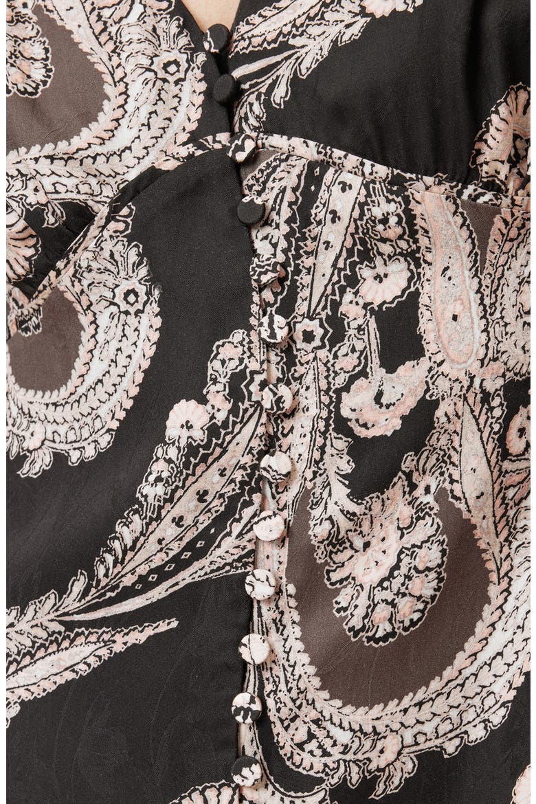 Auden Paisley Print Long Sleeve Minidress, Alternate, color, LITA BLACK