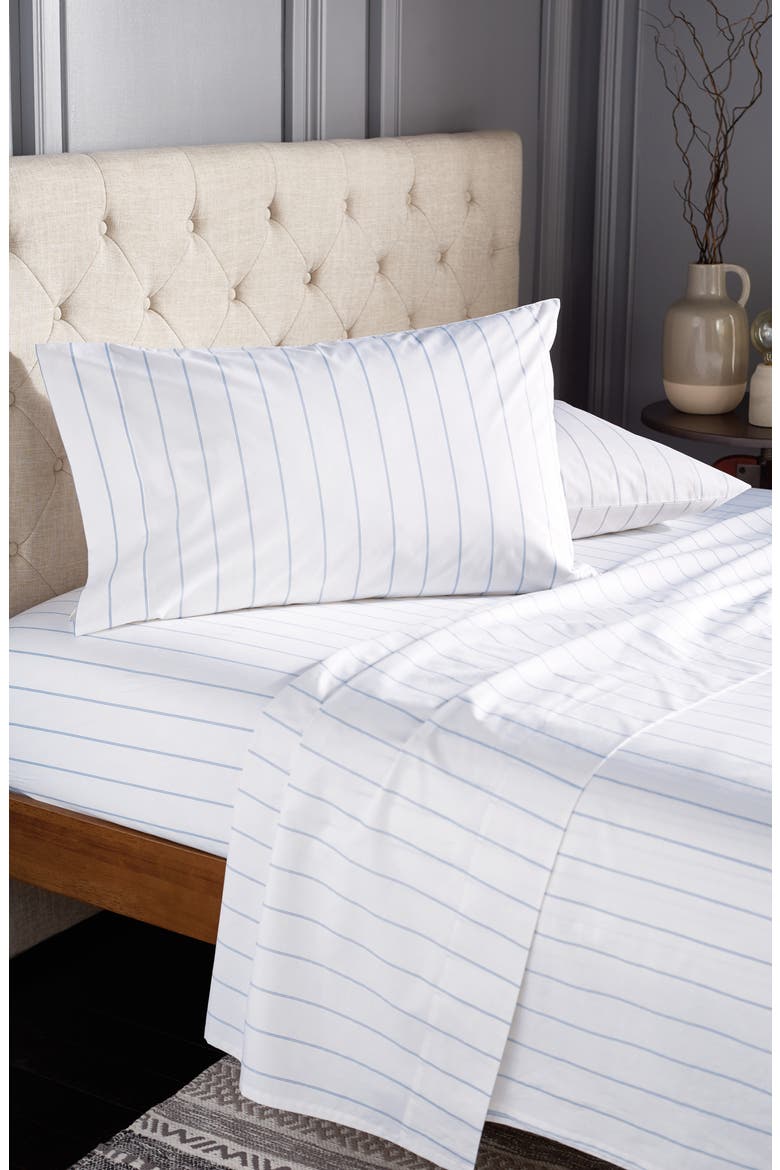 Stripe 220 Thread Count Sheet Set, Main, color, BLUE