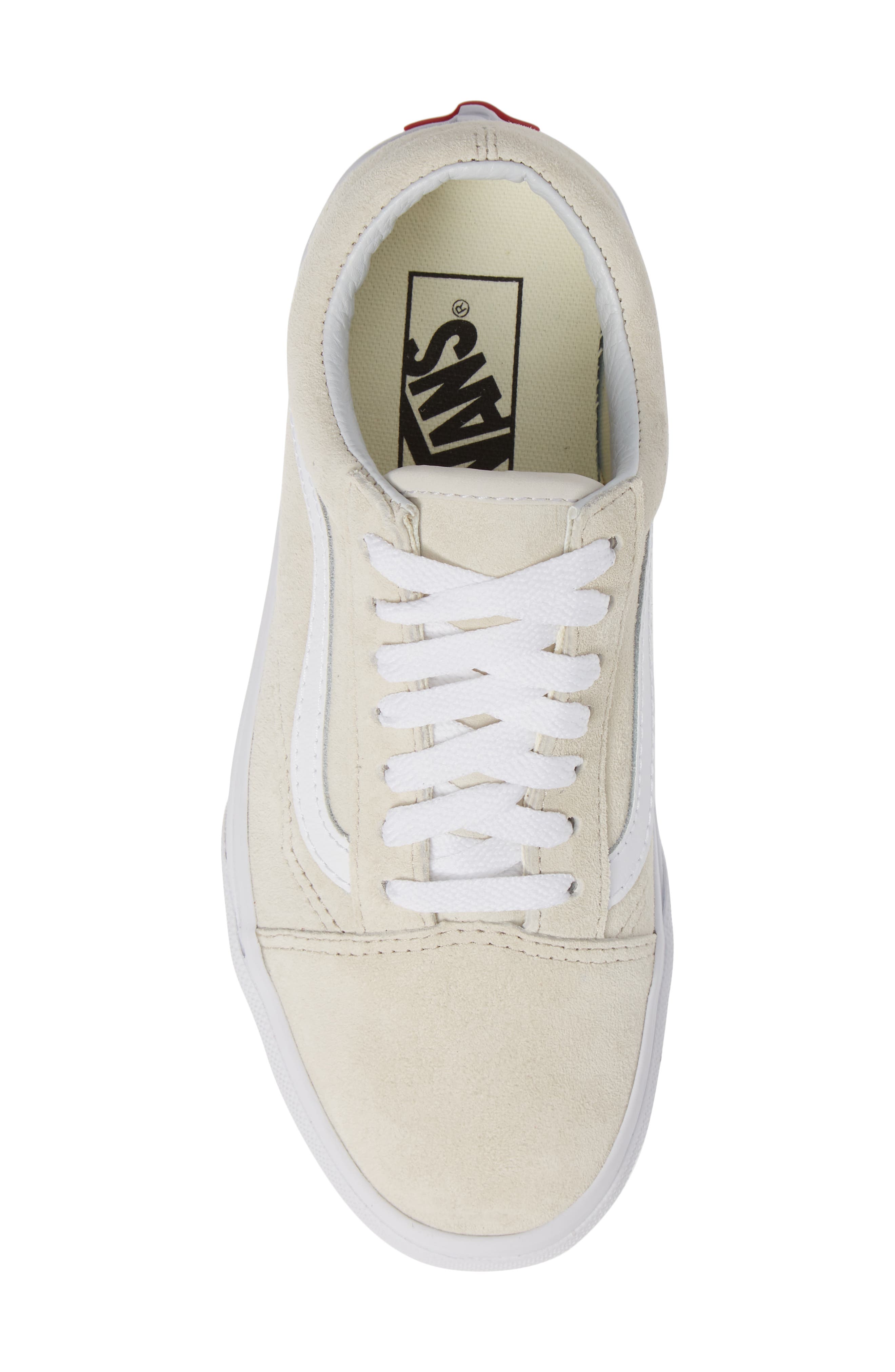 Old Skool Low Top Sneaker, Alternate, color, MOONBEAM/ TRUE WHITE SUEDE