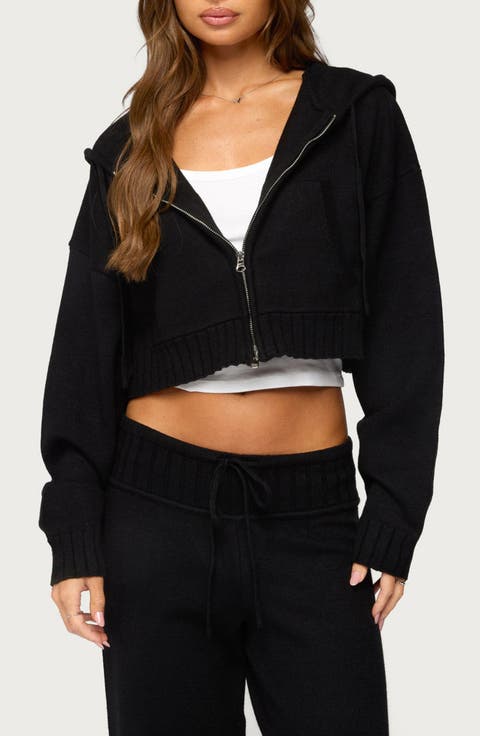 Russell Crop Hooded Zip Sweater