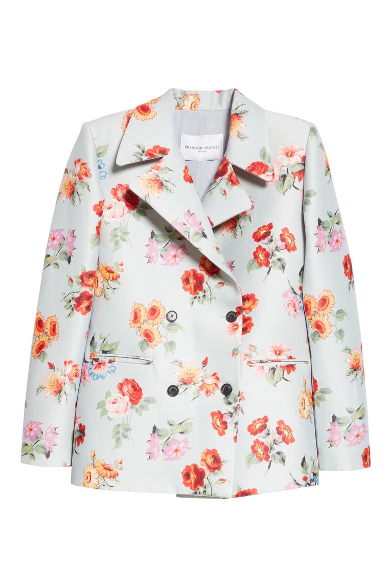 The Delaney Floral Virgin Wool & Silk Faille Tuxedo Jacket, Alternate, color, LIGHT BLUE FLORAL