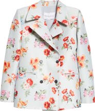 Brandon Maxwell The Delaney Floral Virgin Wool & Silk Faille Tuxedo Jacket
