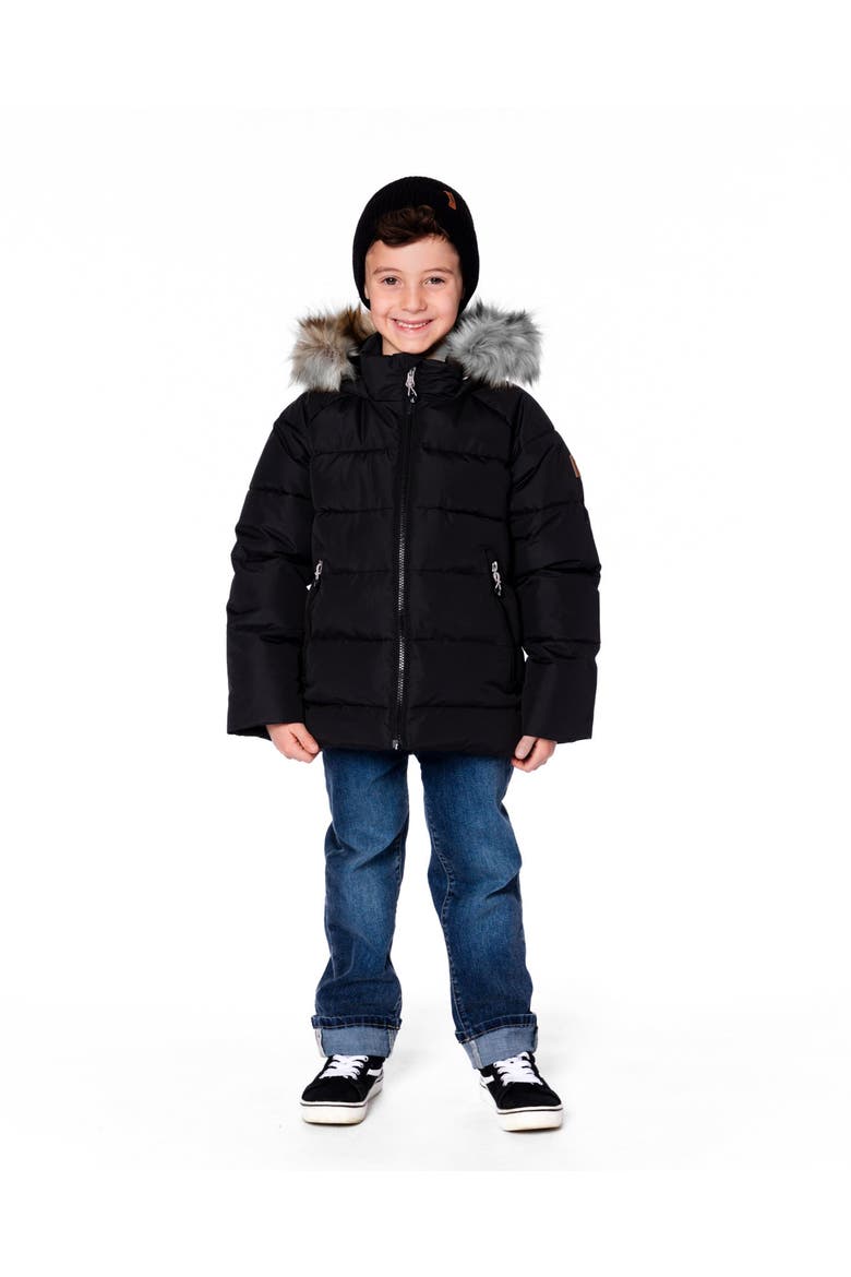 Kids Gender Inclusive Puffy Winter Jacket, Alternate, color, Black