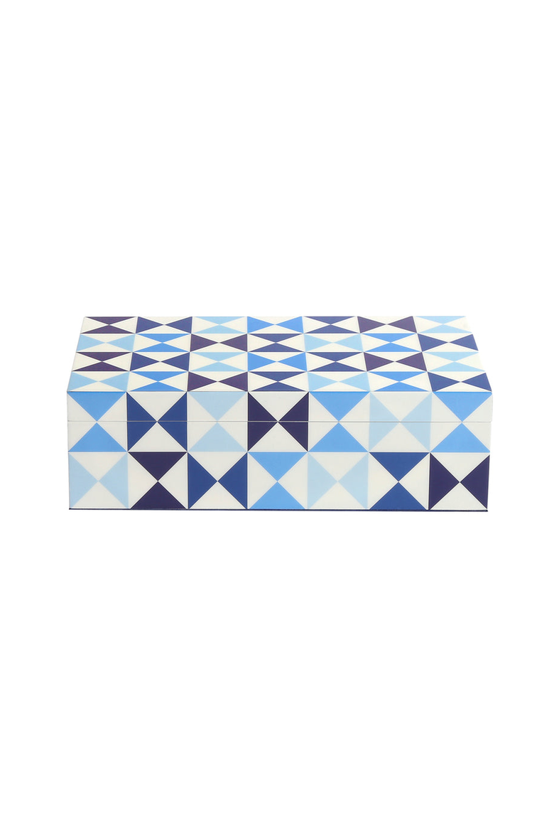 Sorrento Lacquer Box, Main, color, Blue / White Geometric