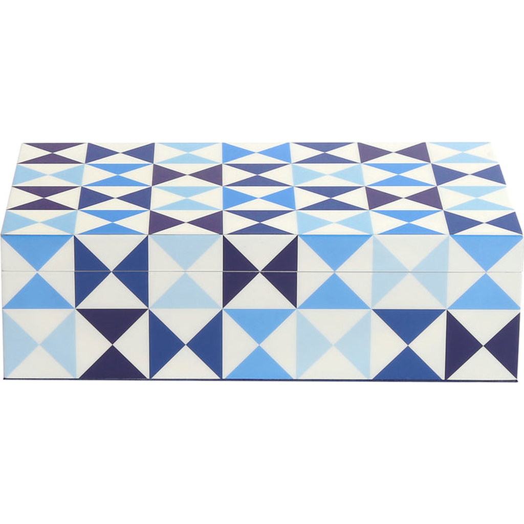 Jonathan Adler Medium Sorrento Lacquer Box In Blue