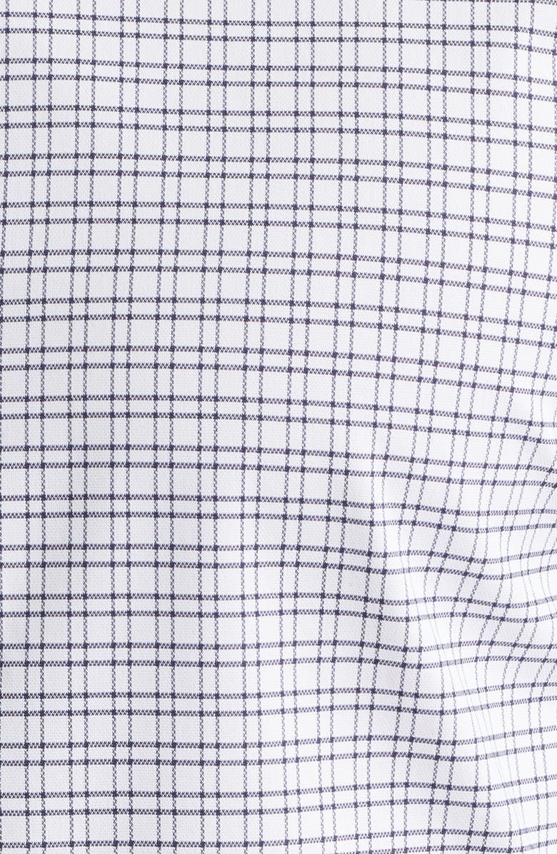 BOSS Hank Kent Slim Fit Plaid Performance Twill Dress Shirt, Alternate, color, Dark Blue