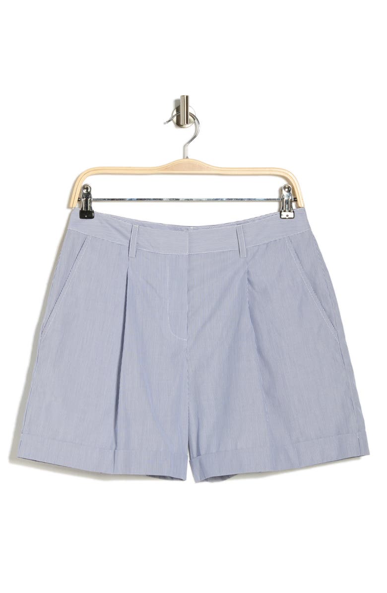 TWP Cisco Pleated Front Cotton Shorts, Alternate, color, Indigo / White