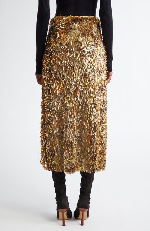 Ulla Johnson Casini Sequin Silk Skirt In Gilt