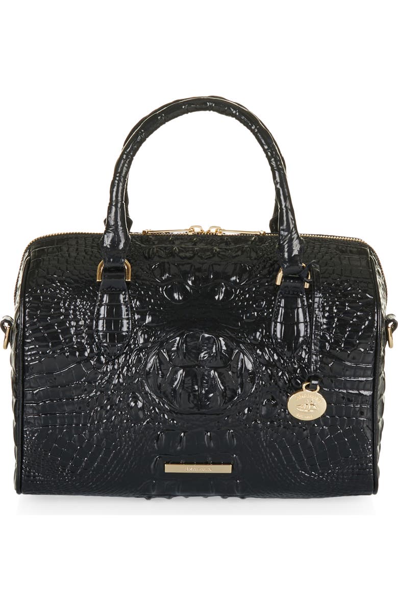 Brahmin Stacy Croc Embossed Leather Satchel, Main, color,