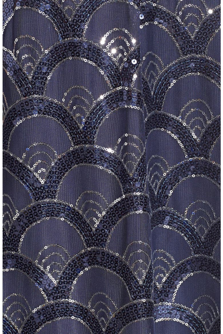 High Neck Sequin Dress, Alternate, color, NAVY/ SILVER