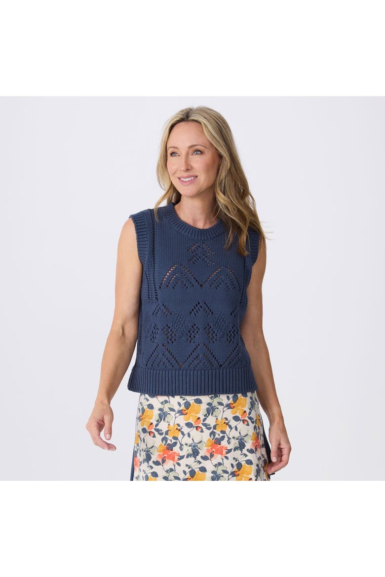 Camille Sleeveless Pointelle Sweater, Main, color, spellbound