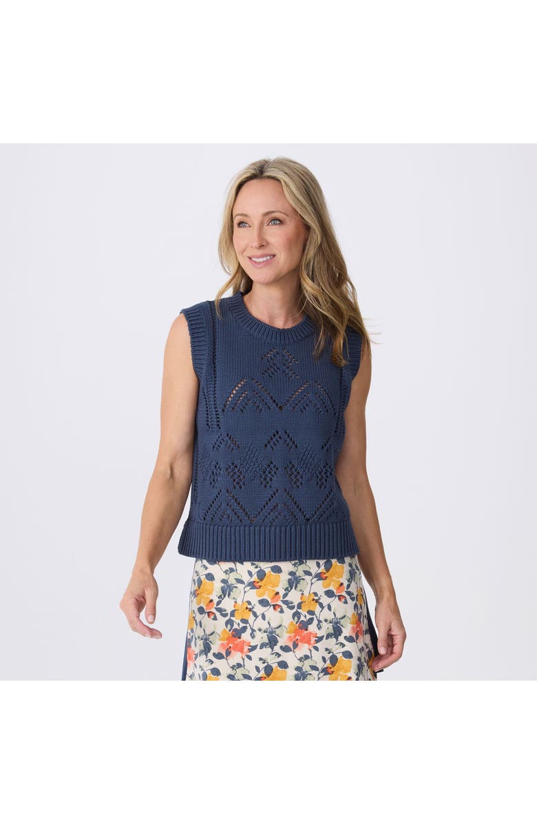 Krimson Klover Camille Sleeveless Pointelle Sweater, Main, color, Spellbound
