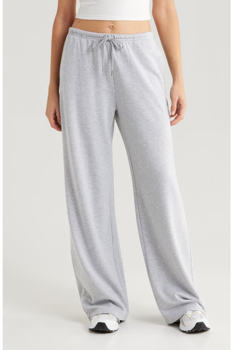 Loved Fleece Wide Leg Sweatpants, Main, color, GREY SOFT HEATHER