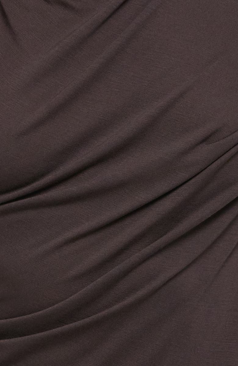 Helmut Lang Wind Ruched Jersey Maxi Dress, Alternate, color, Dark Roast