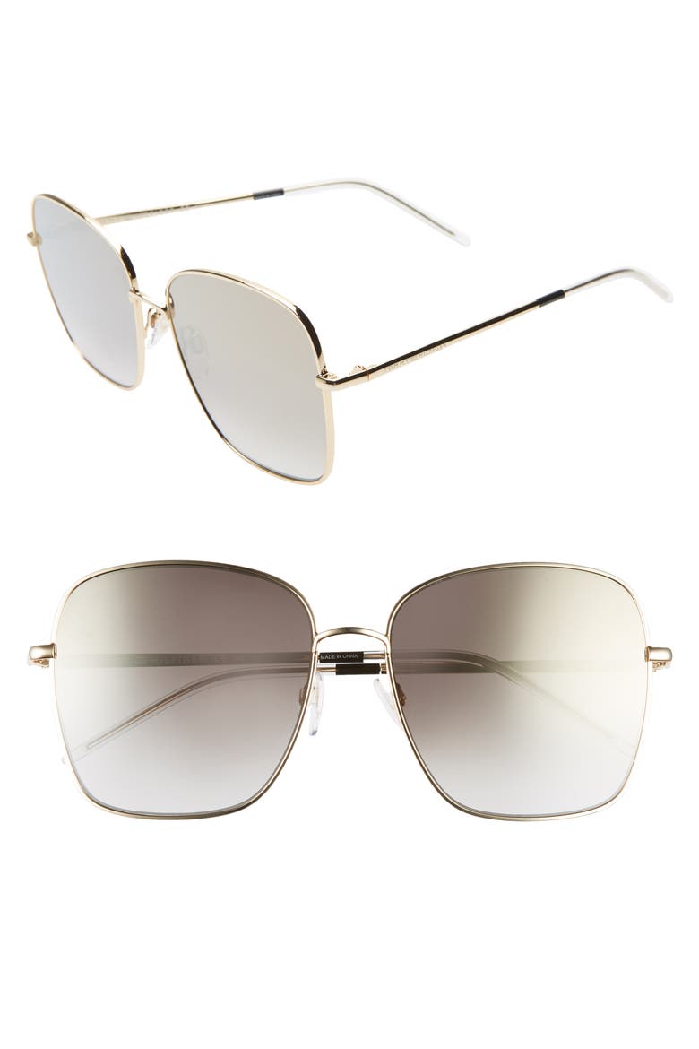 58mm Gradient Square Sunglasses, Main, color, GOLD/ BLACK