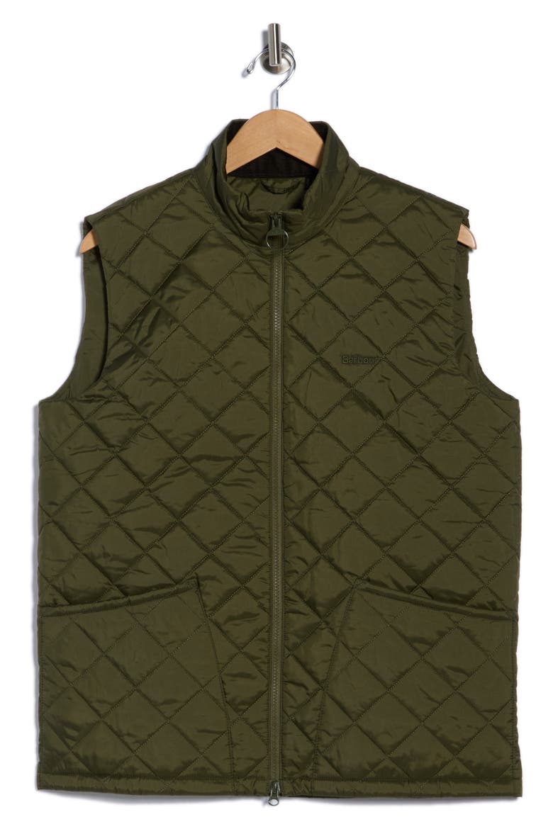 Monty Quilted Nylon Vest, Alternate, color, OLIVE