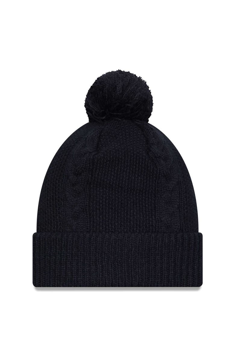 New Era Women's New Era Navy USMNT Cabled Cuffed Knit Hat with Pom, Alternate, color, Navy