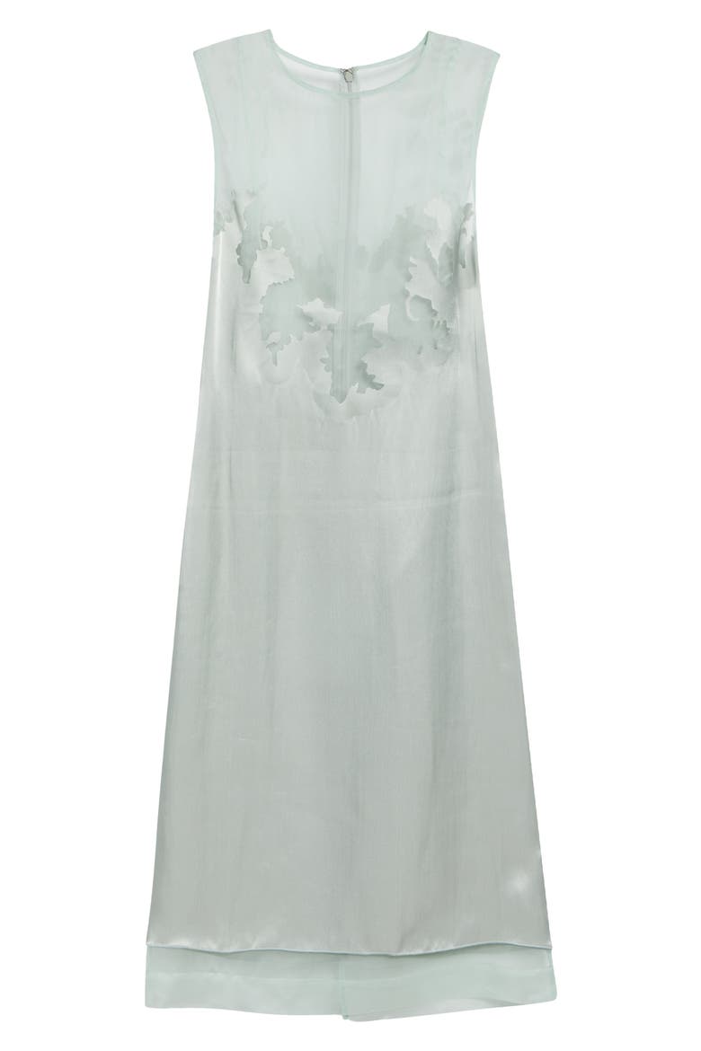 Floral Cutwork Satin & Sheer Silk Organza Dress, Alternate, color, 4002 MINT