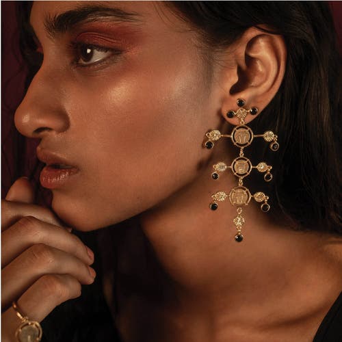 Dhwani Bhansal Inka Chandeliers In Gold Plated