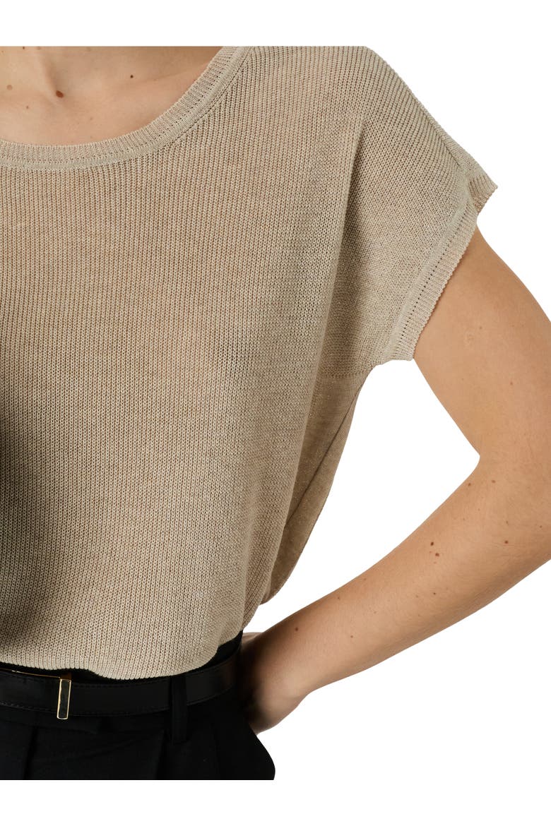 Lixia Short Sleeve Sweater, Alternate, color, Natural