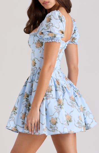 Rosie Puff Sleeve Stretch Cotton Mini Sundress