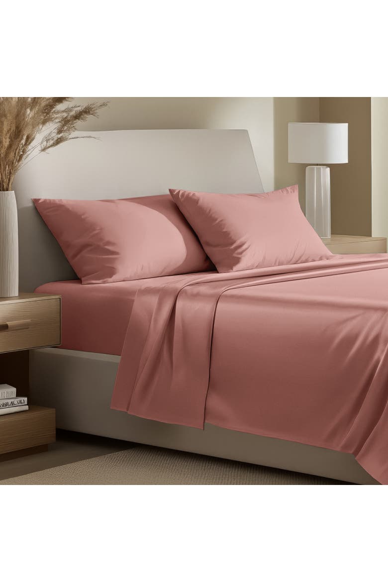400 Thread Count Organic Cotton Sateen Sheet Set, Alternate, color, Dusty Rose