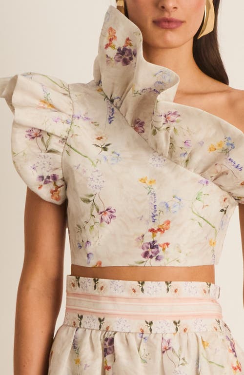 Aqua Blu Moonflower Sophia Corset In Neutral